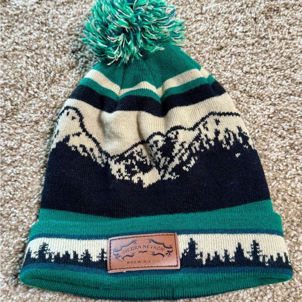 Sierra Nevada Brewing Green and Cream Knit Beanie